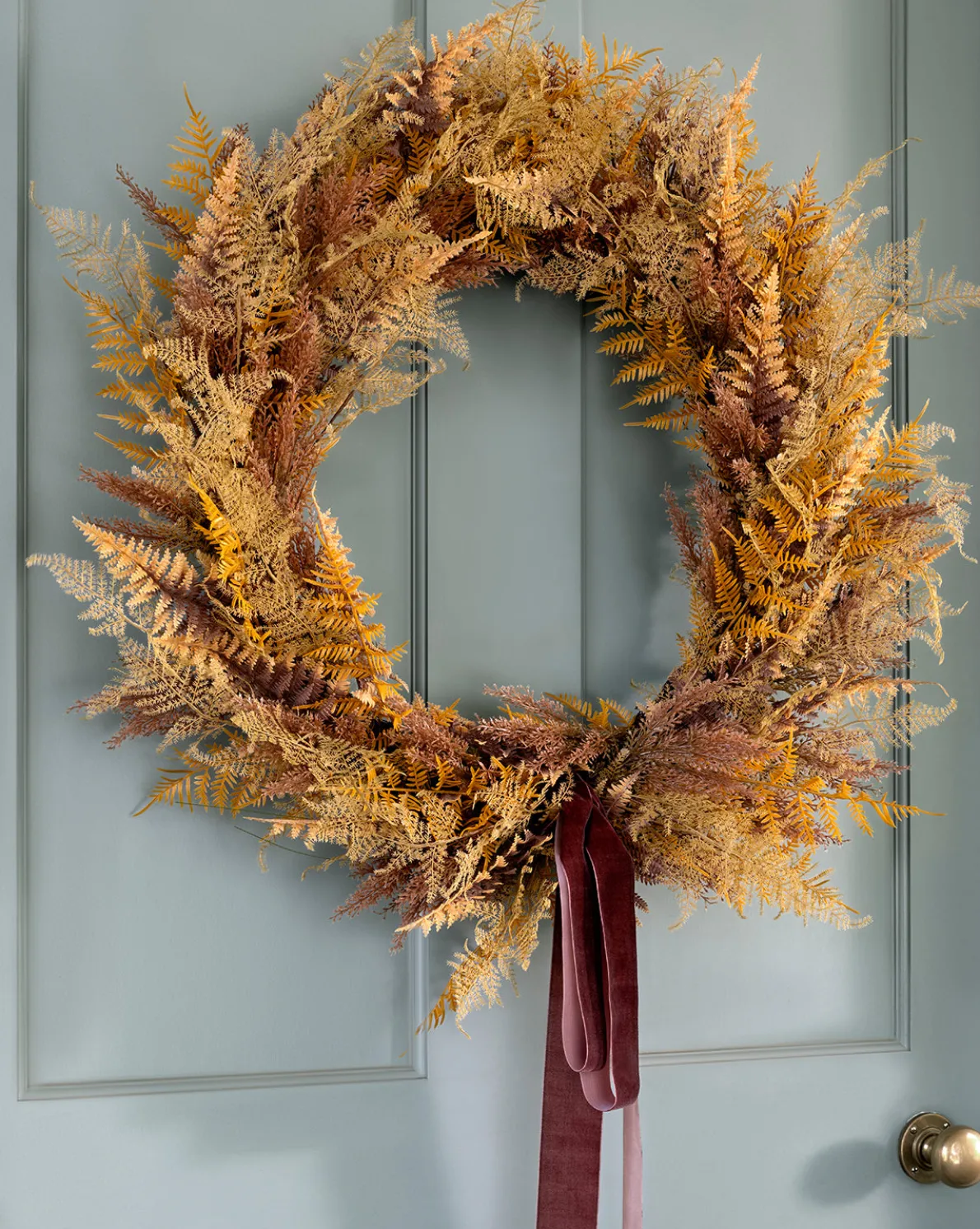 30" Faux Golden Fern Wreath