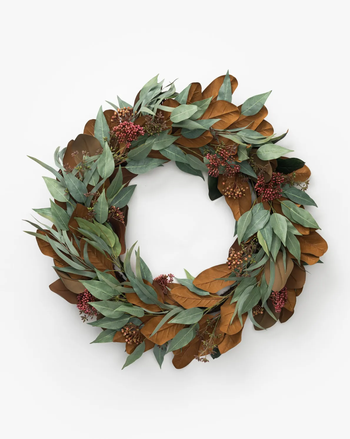 30" Faux Magnolia & Eucalyptus Wreath