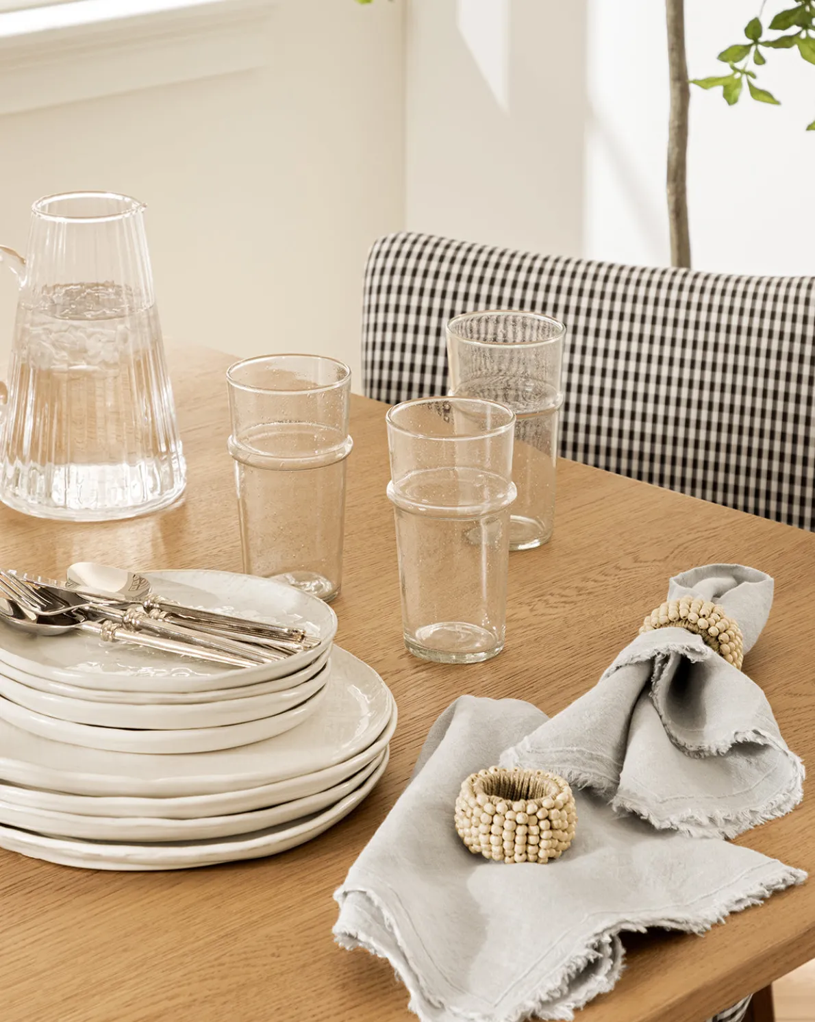 Adonis Ribbed Glass Pitcher