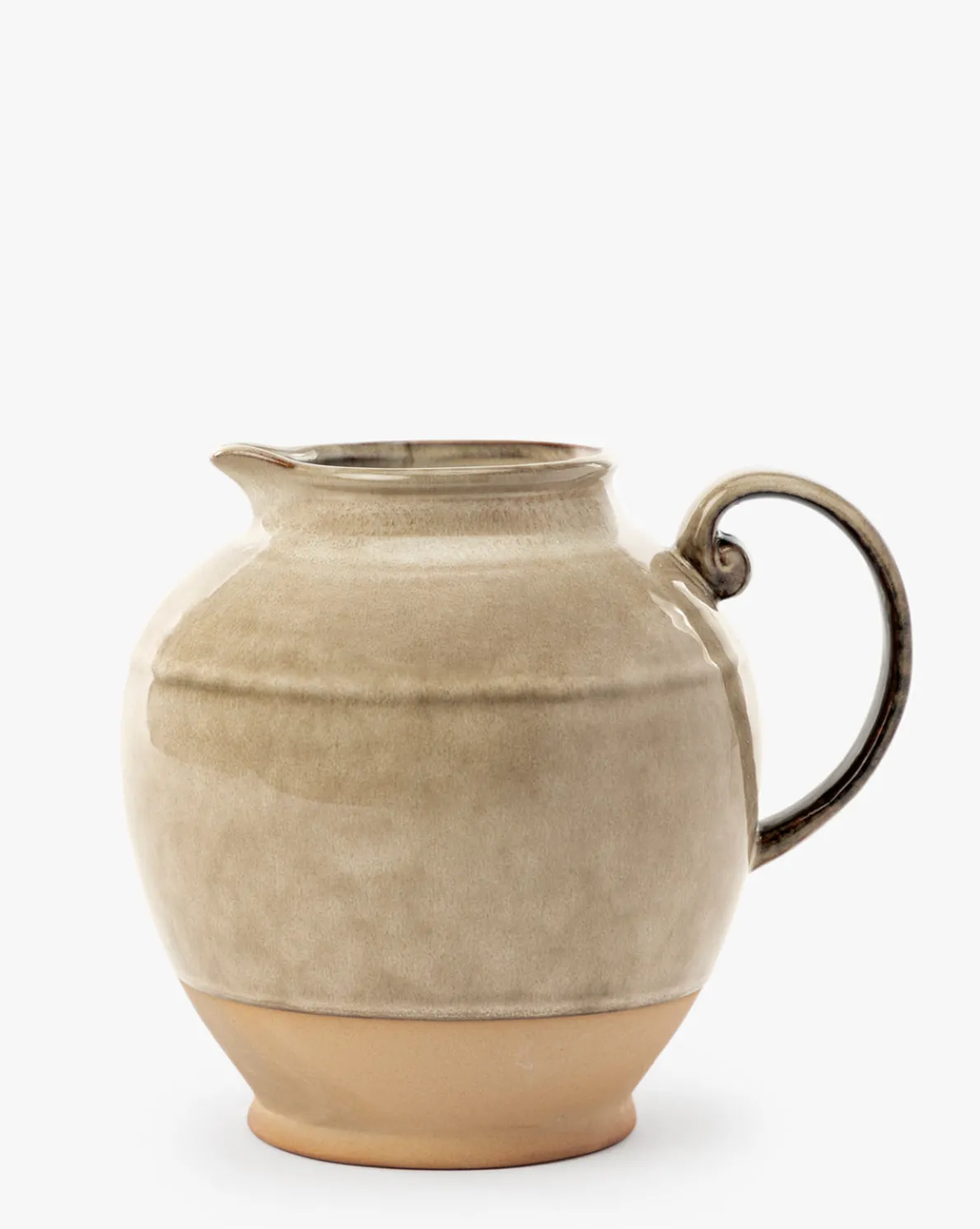 Brown Stoneware Pitcher