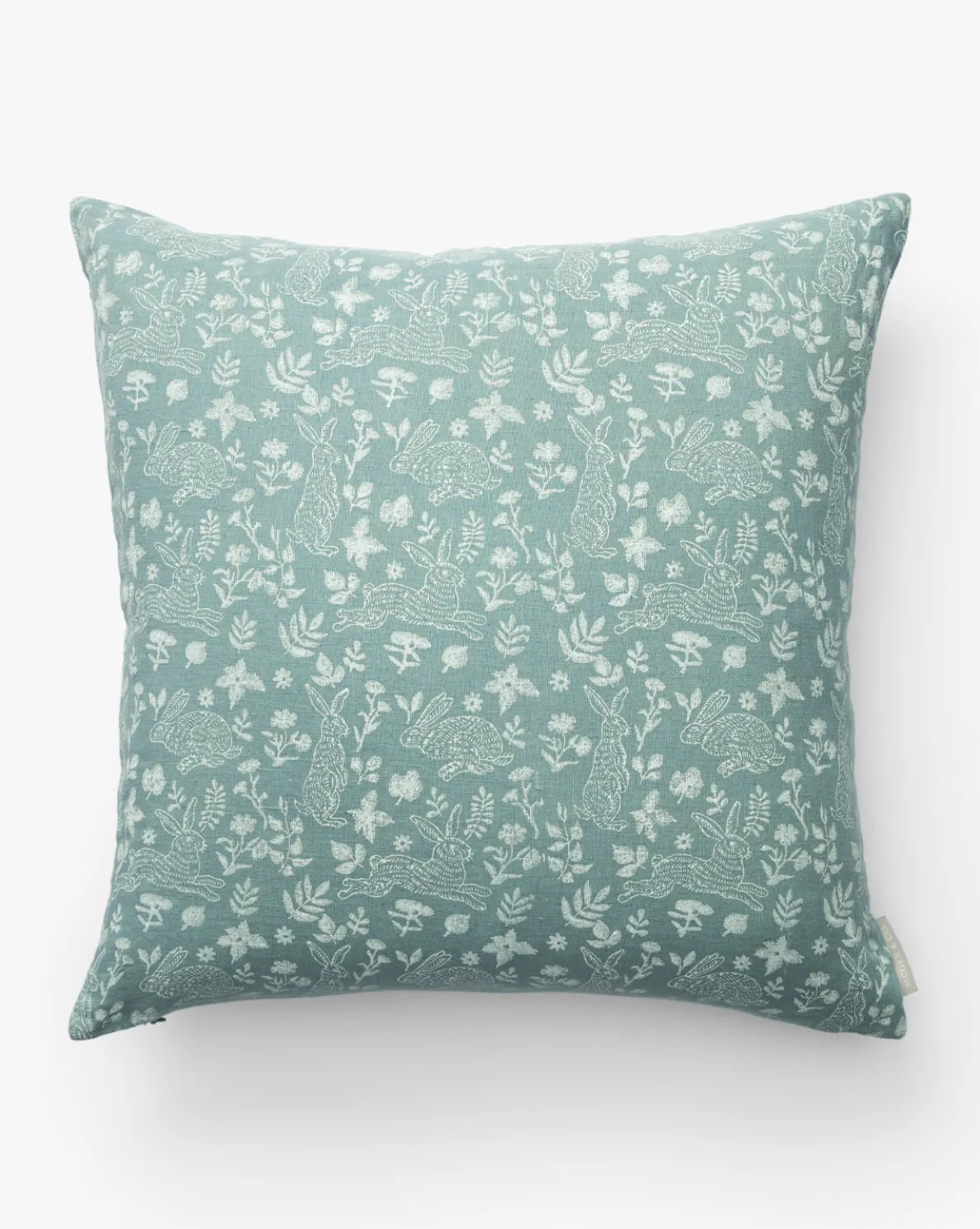 Bunny Blockprint Pillow Cover
