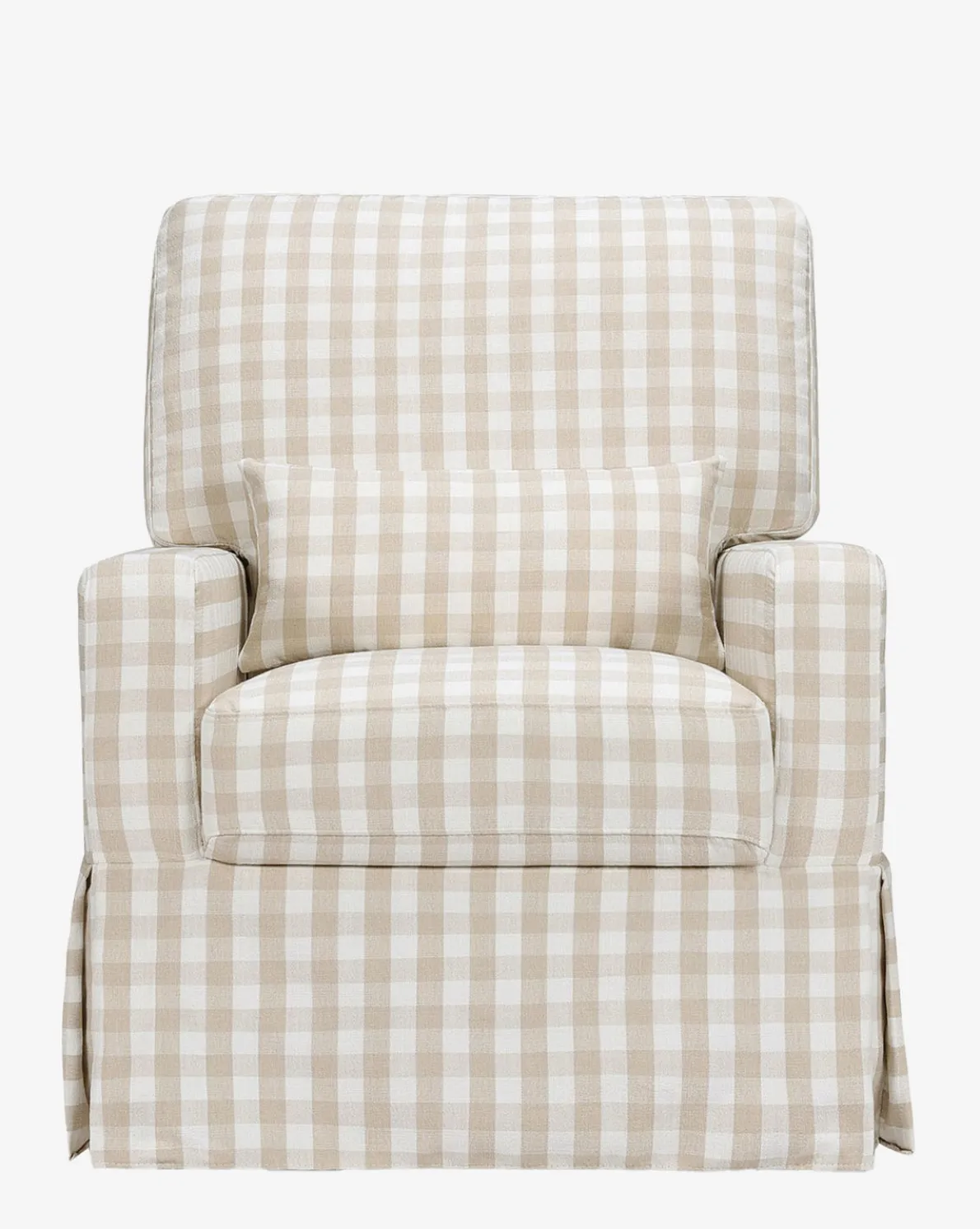 Crawford Pillowback Comfort Swivel Glider in Gingham