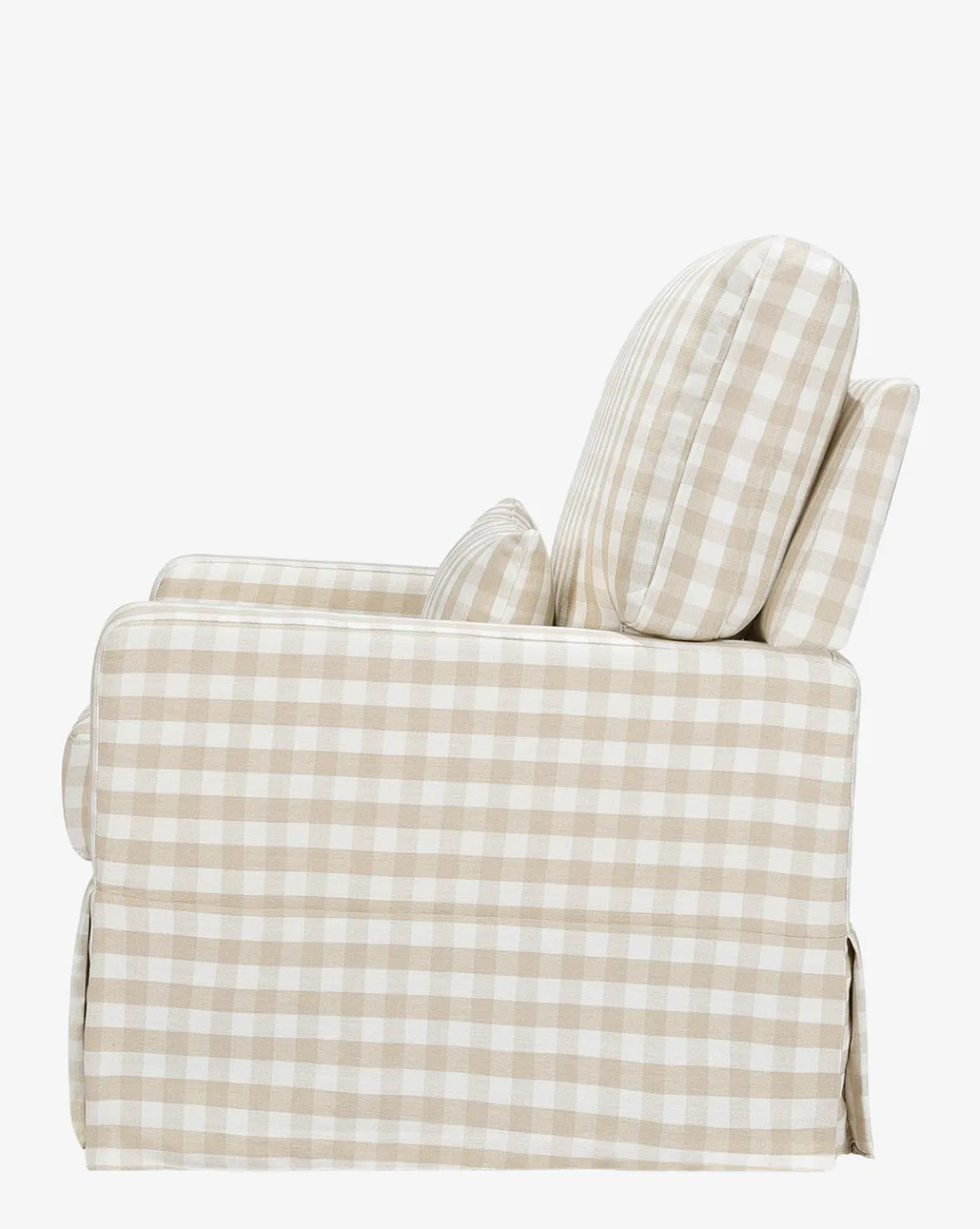 Crawford Pillowback Comfort Swivel Glider in Gingham
