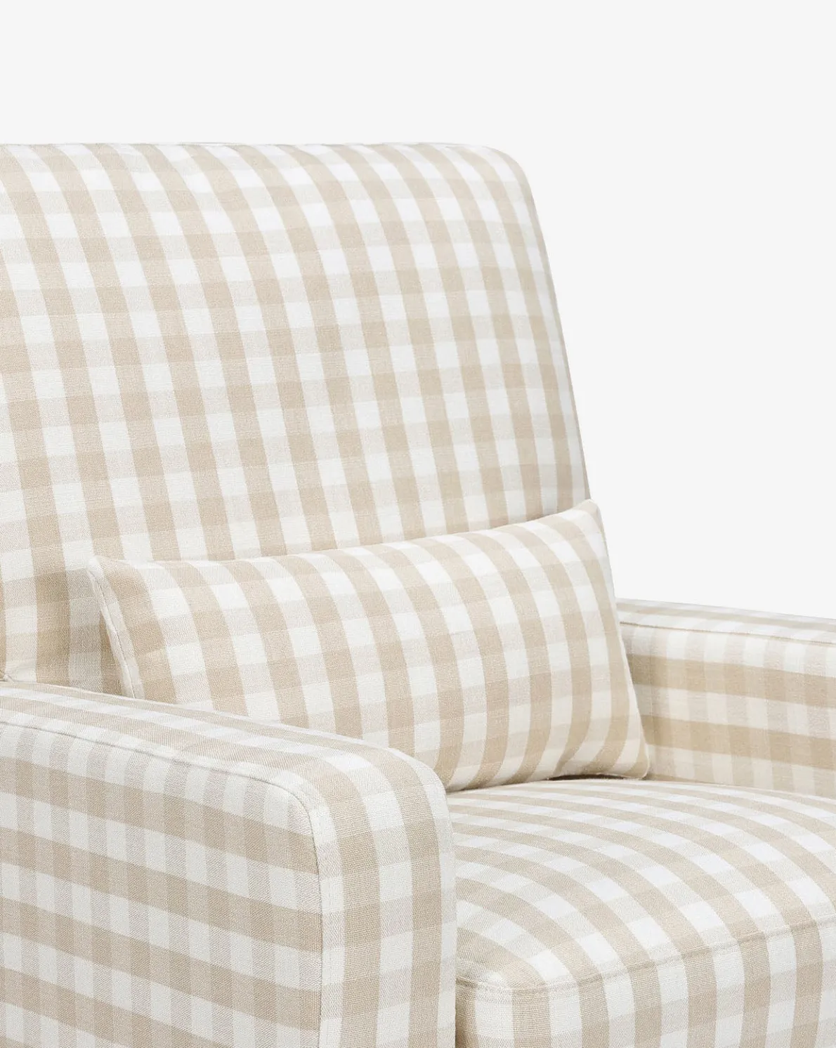 Crawford Pillowback Comfort Swivel Glider in Gingham