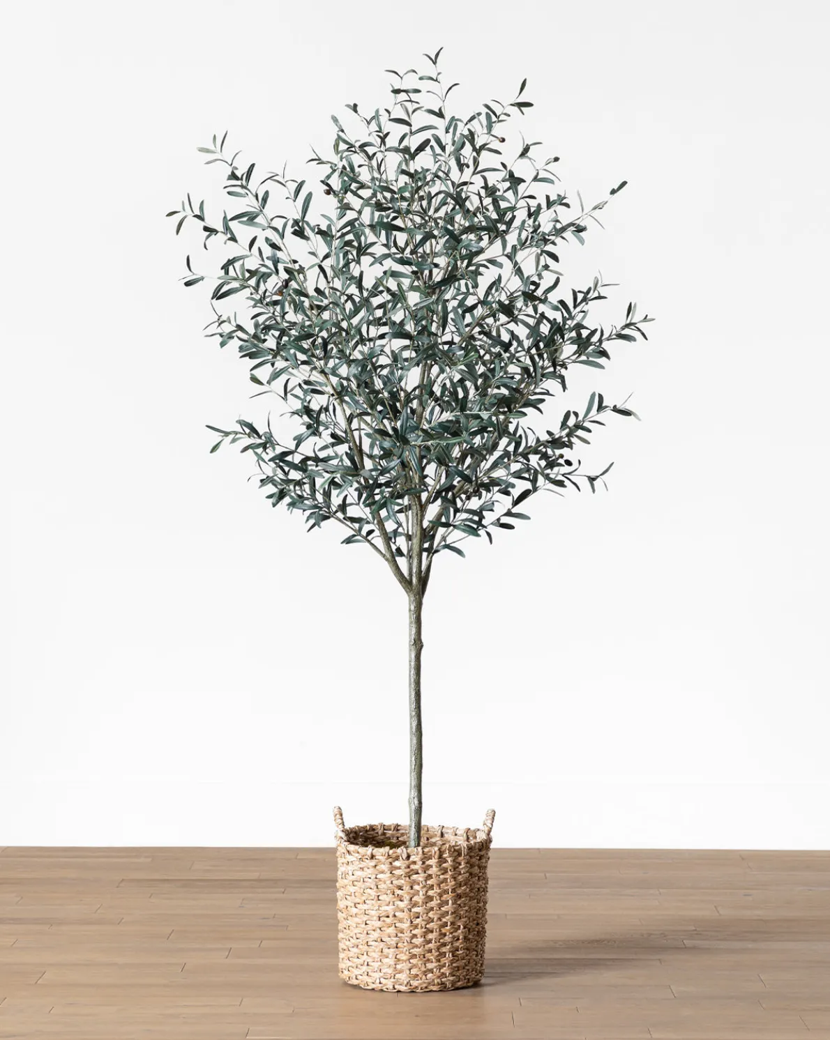 Faux 96" Olive Tree with Woven Pot