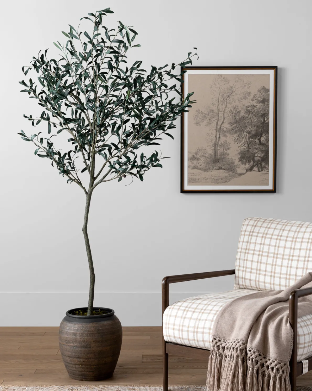 Faux 72" Olive Tree with Ceramic Pot