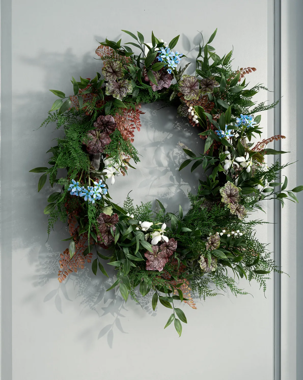 Faux Fern & Begonia Wreath