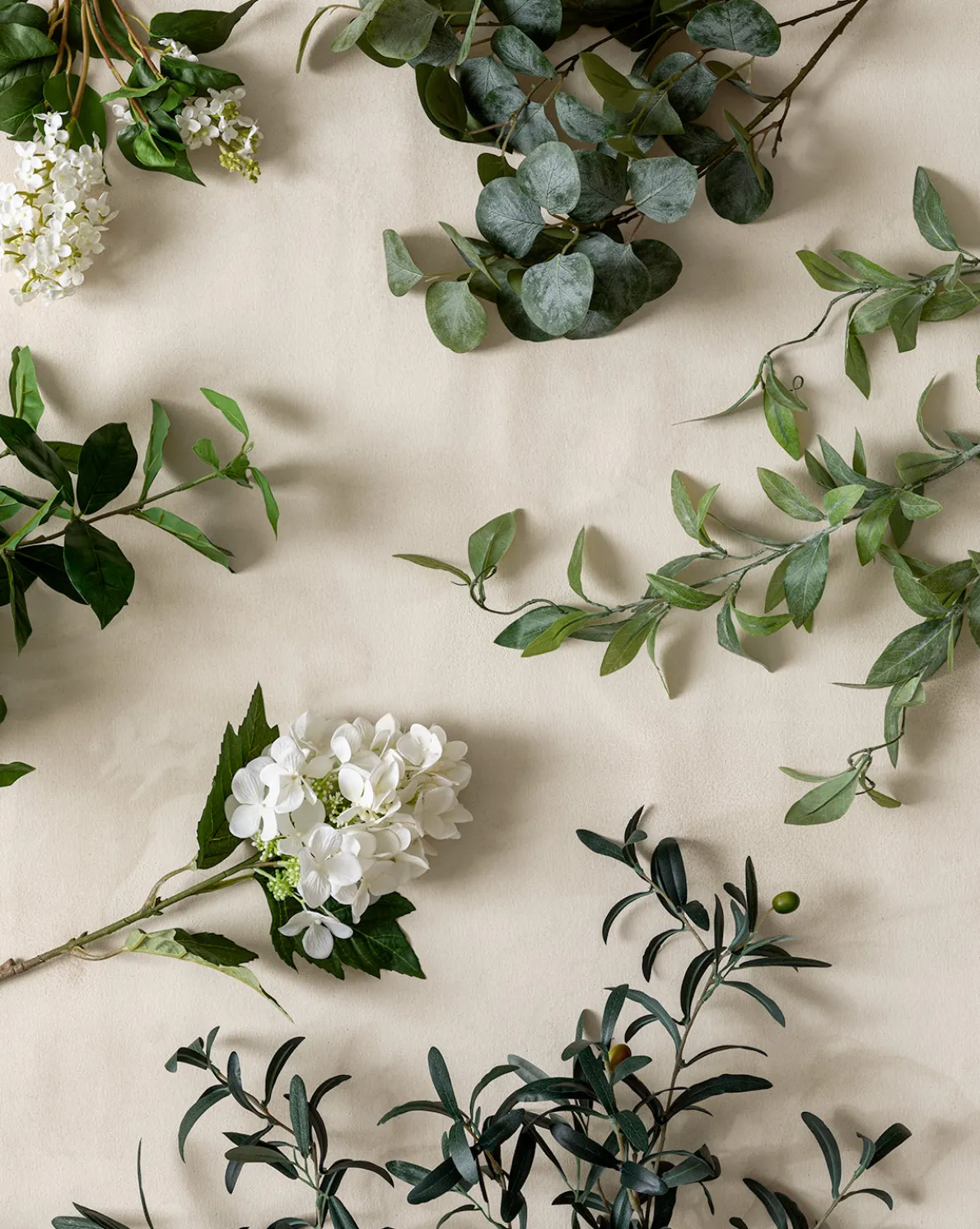 Faux White Lilac Stem