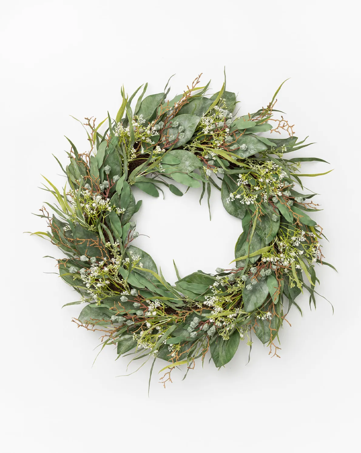 Faux Wild Grass & Eucalyptus Wreath