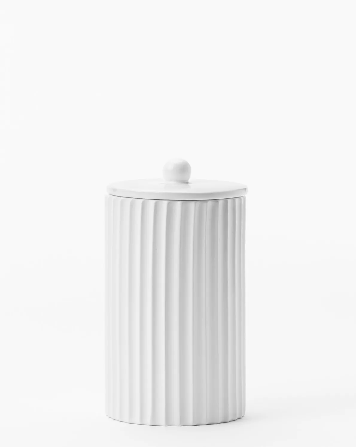 Fluted Lidded Bathroom Canister