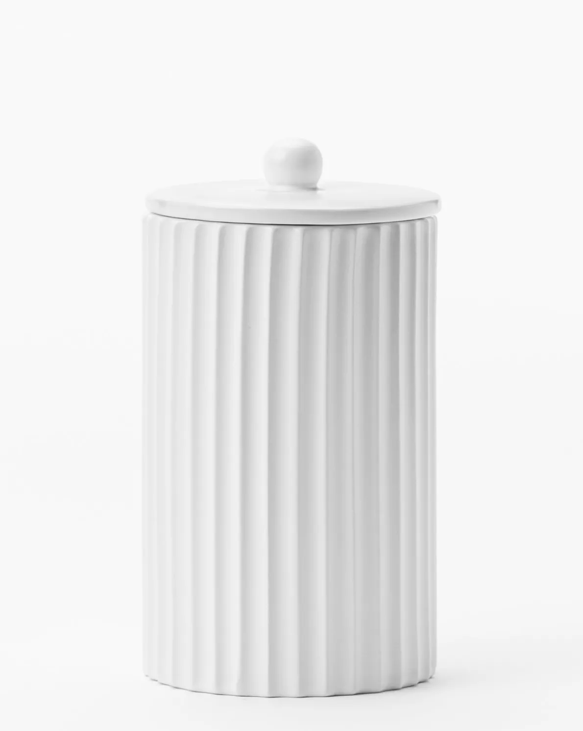 Fluted Lidded Bathroom Canister