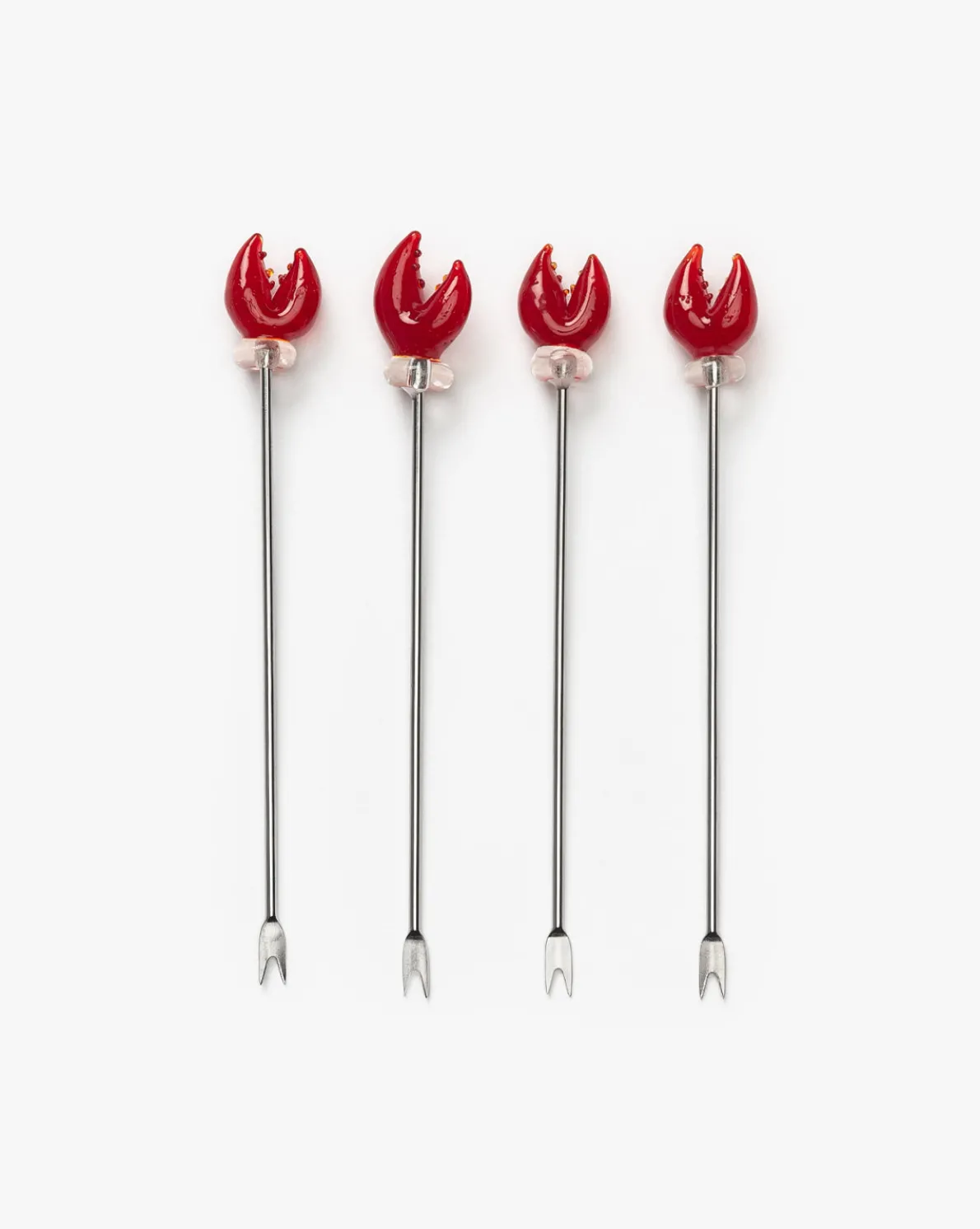 Glass Lobster Claw Picks (Set of 4)