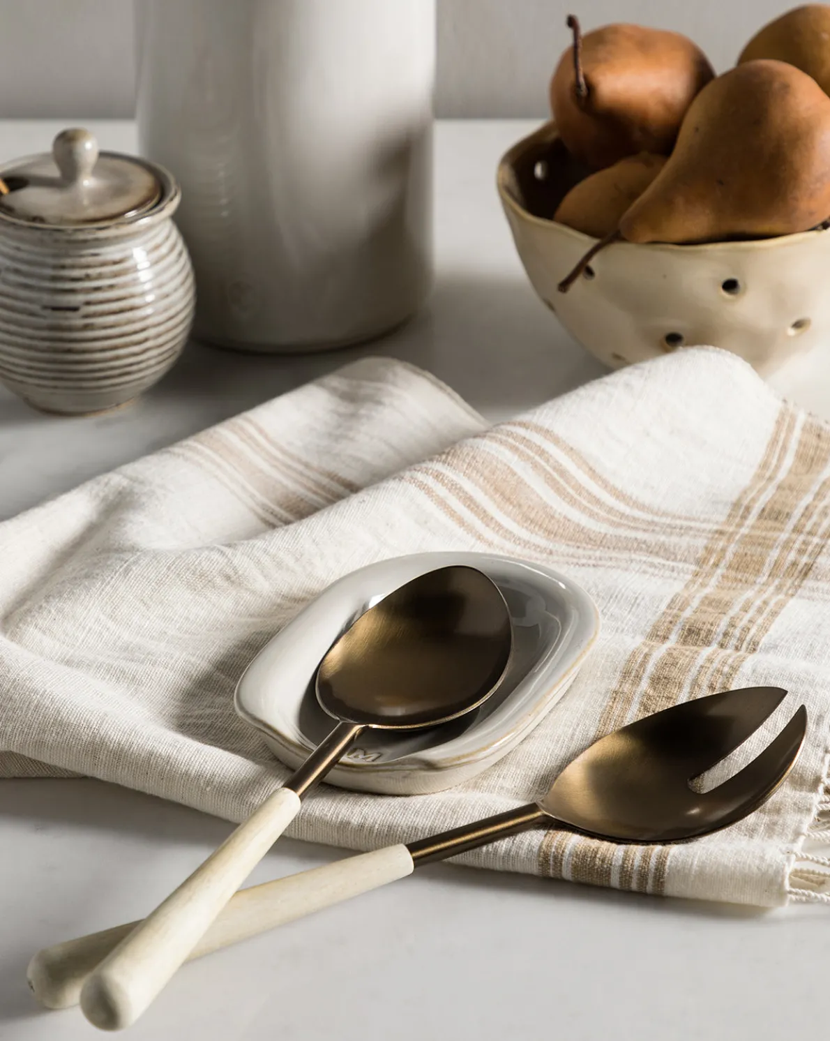 Glazed Stoneware Spoon Rest