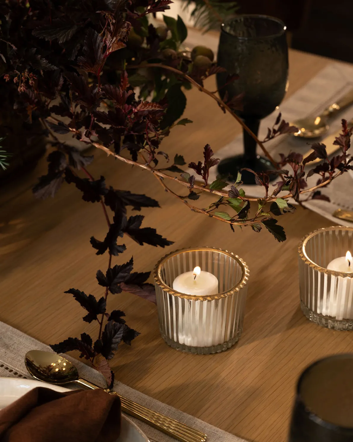 Gold Rimmed Glass Votive