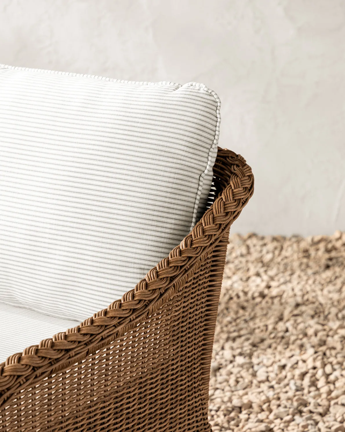 Haviland Outdoor Lounge Chair with Perennials Taupe Stripe