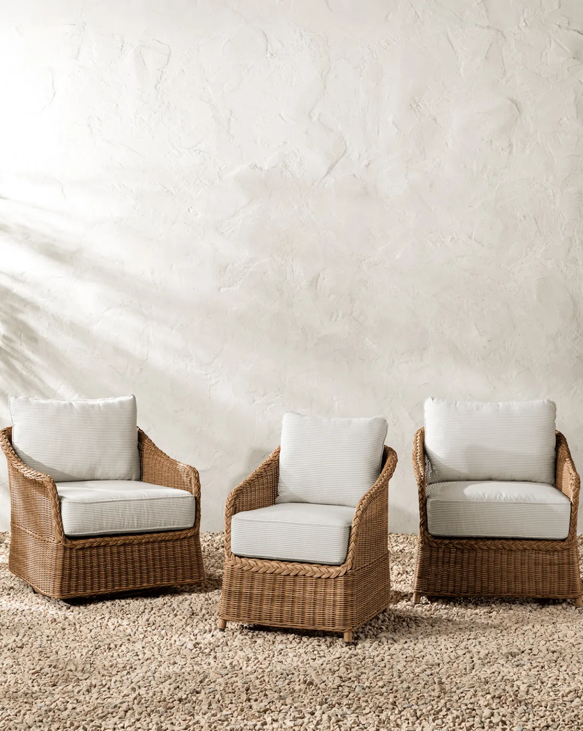 Haviland Outdoor Lounge Chair with Perennials Taupe Stripe