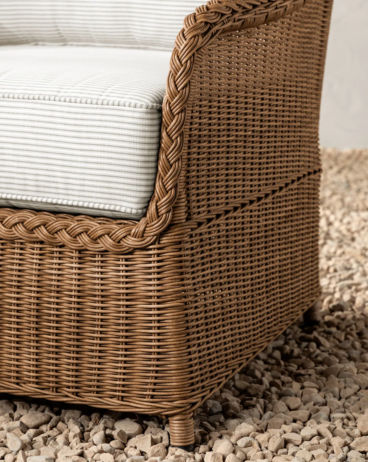 Haviland Outdoor Lounge Chair with Perennials Taupe Stripe