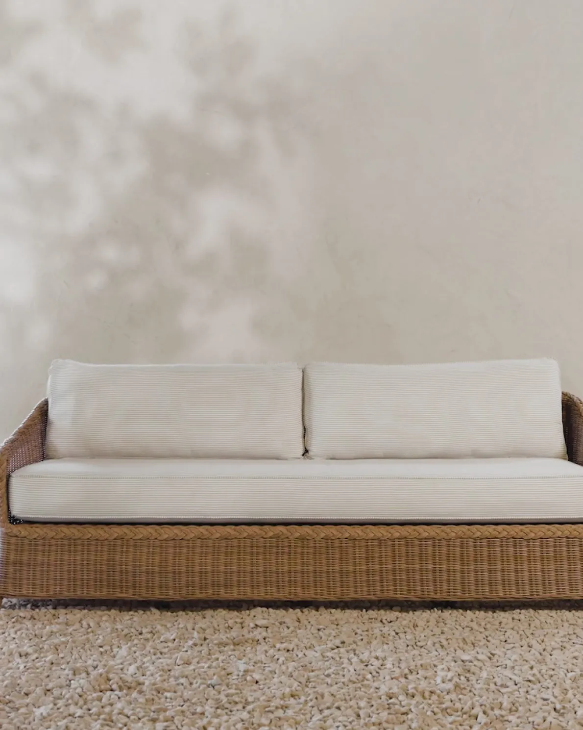 Haviland Outdoor Sofa with Perennials Taupe Stripe 88