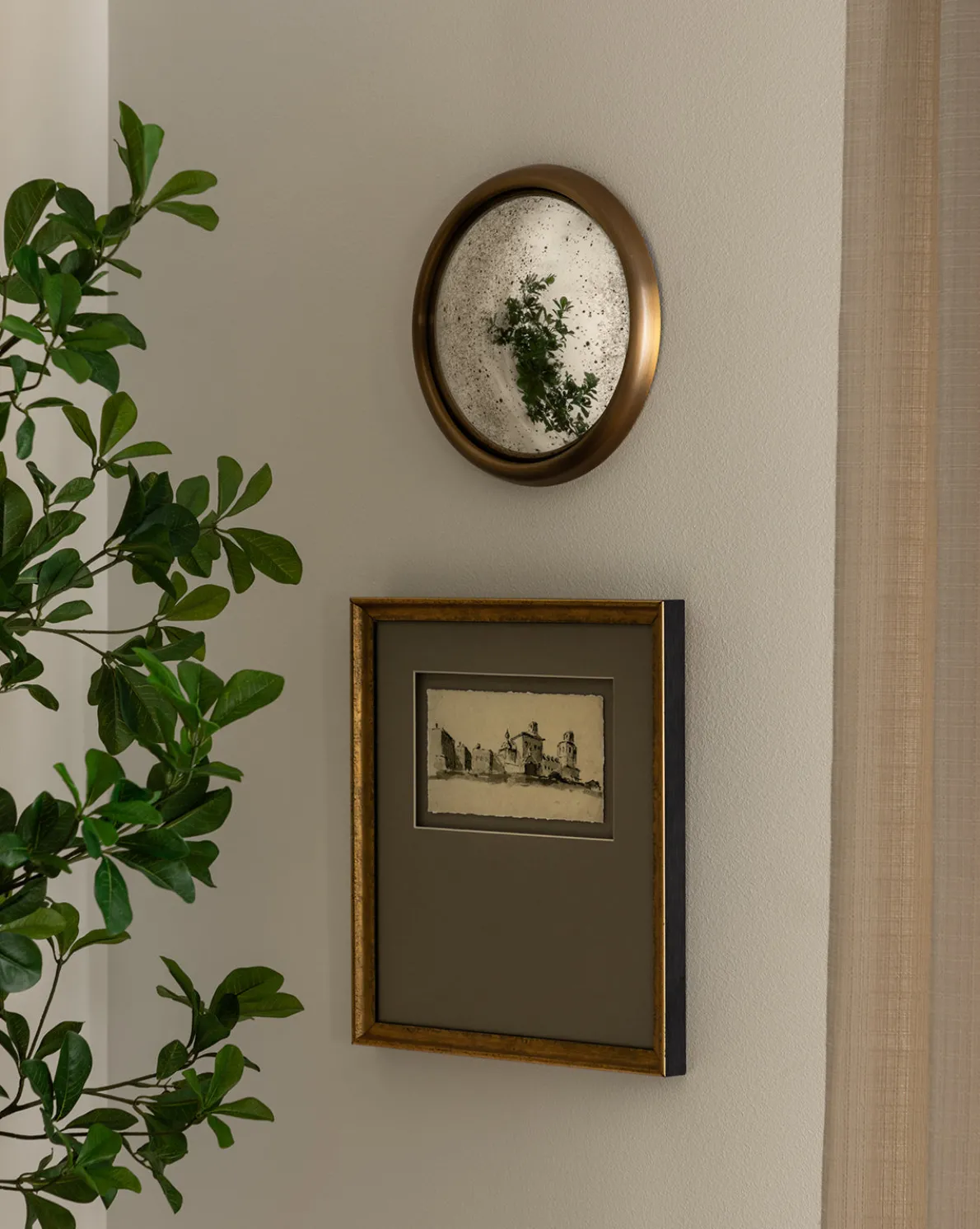 Juliette Convex Antiqued Mirror