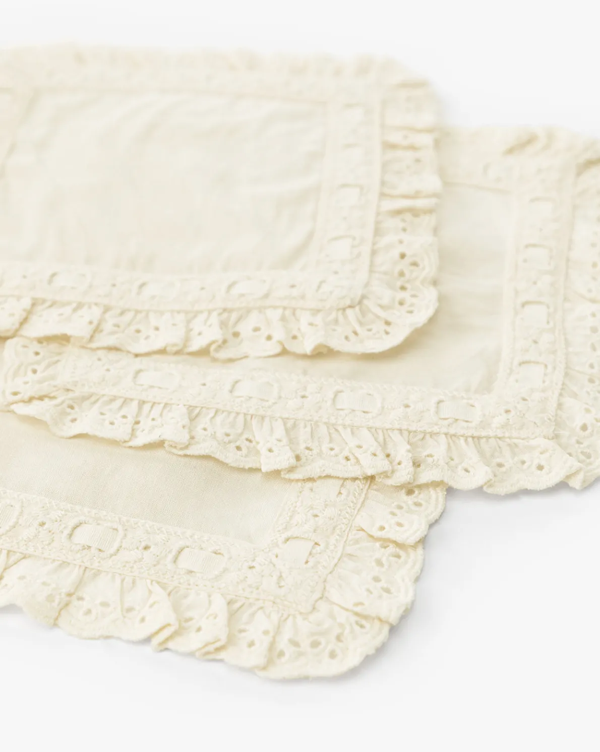 Lace Trim Cocktail Napkins (Set of 4)