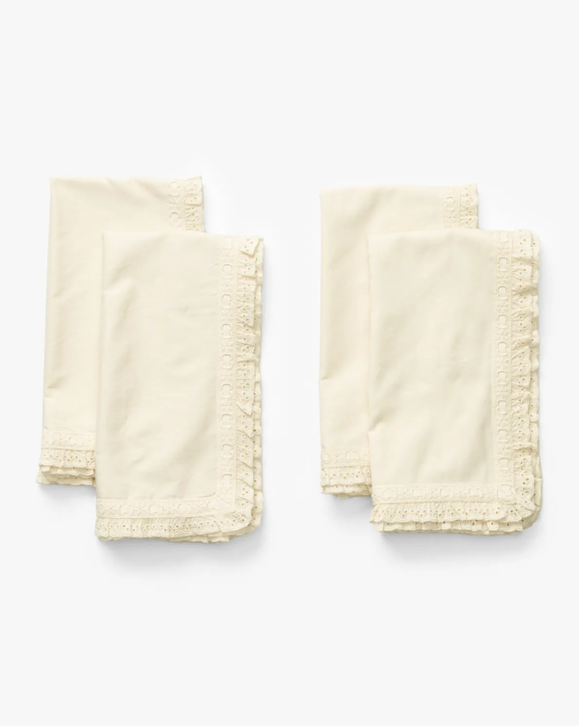 Lace Trim Napkins (Set of 4)