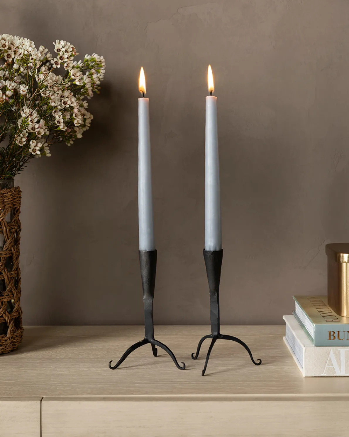 Light Gray Taper Candles (Set of 12)