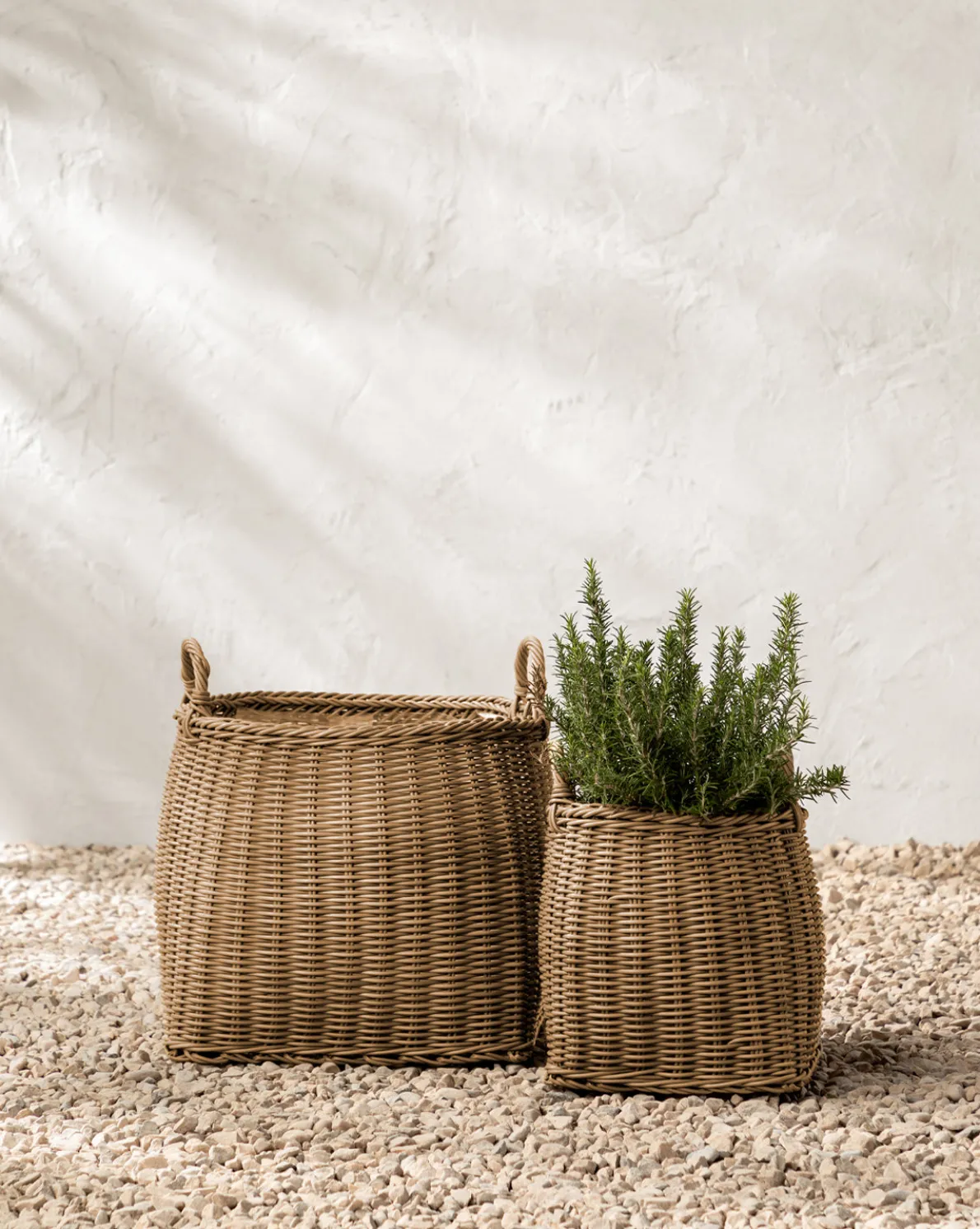 Lightwash Handled Planter Basket