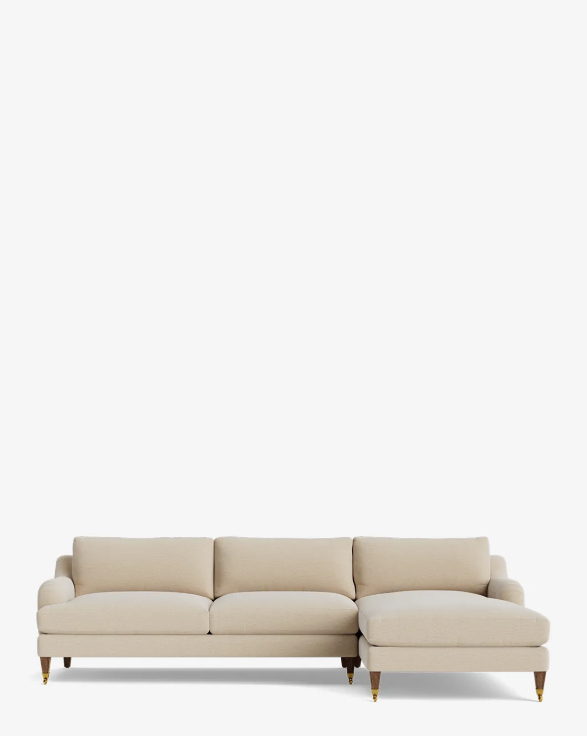Lucille English Roll Arm Right Chaise Sectional 107
