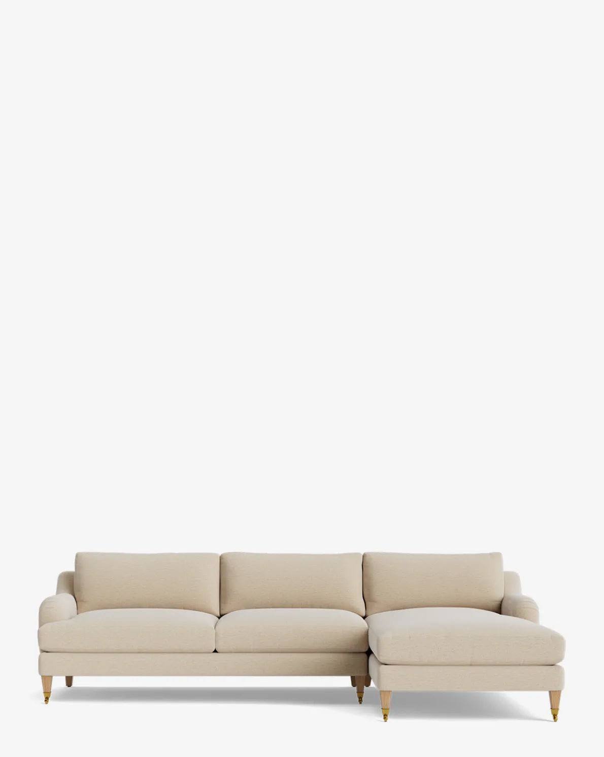 Lucille English Roll Arm Right Chaise Sectional 107