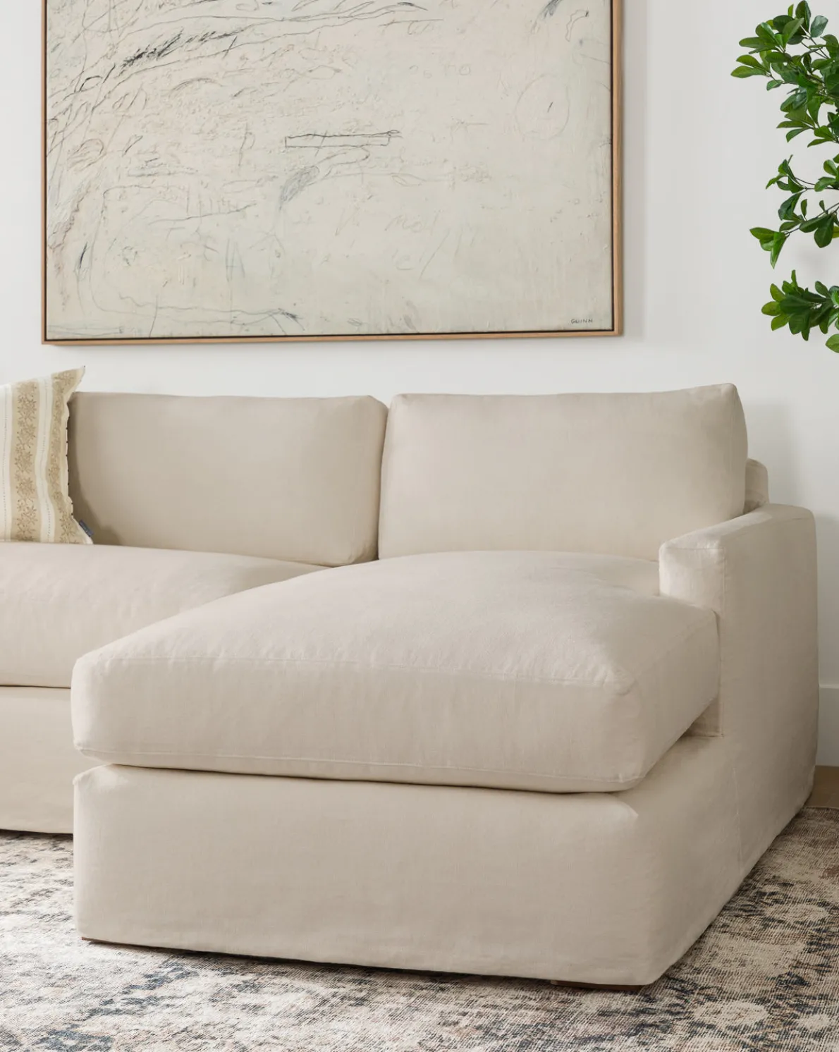 Macy Slipcover Chaise Sectional 101