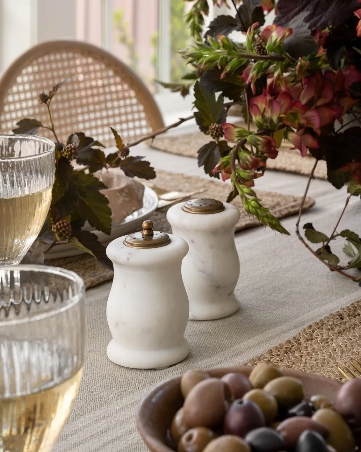 Marble Salt & Pepper Shakers (Set of 2)