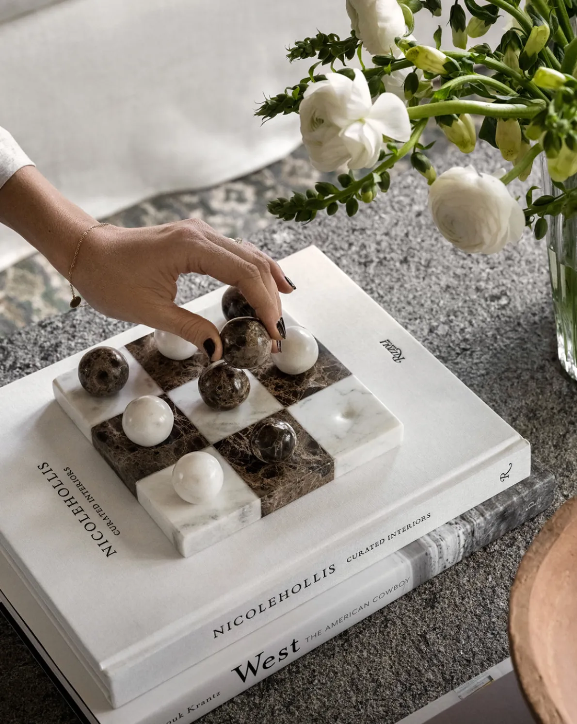 Marble Tic-Tac-Toe Board