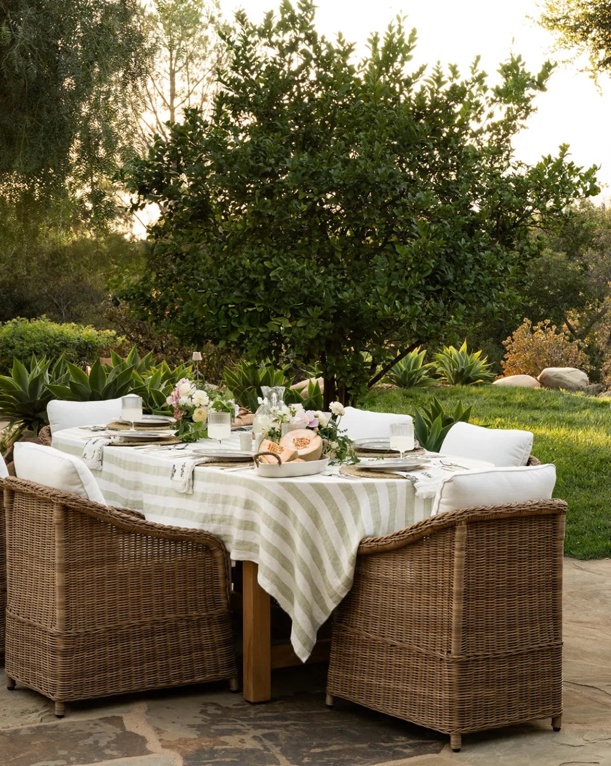 Melrose Striped Tablecloth