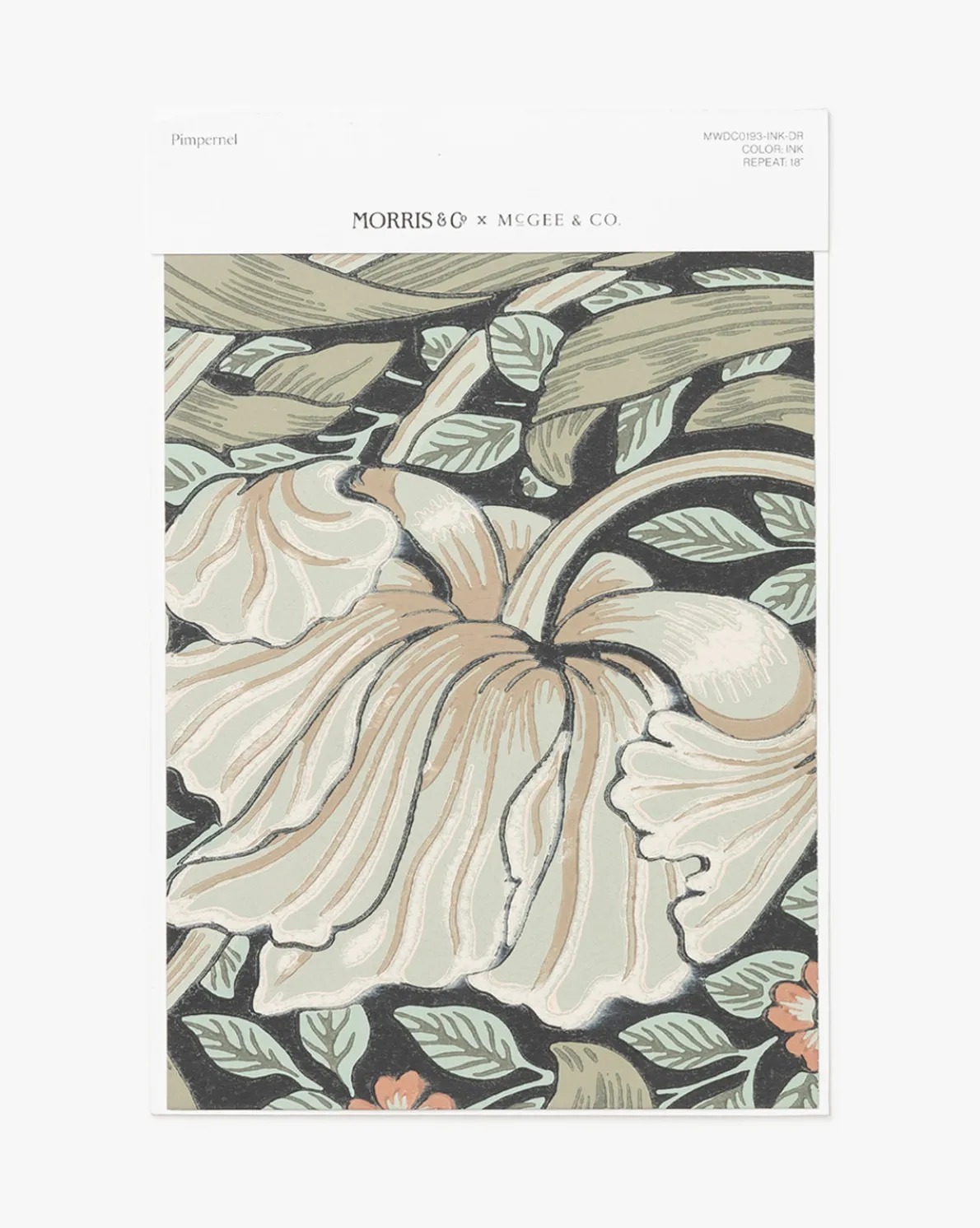 Morris & Co. x McGee & Co. Pimpernel Ink Wallpaper Swatch