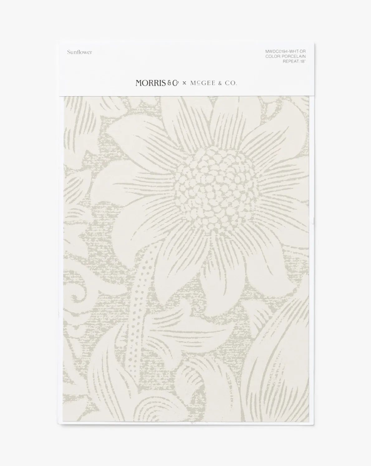 Morris & Co. x McGee & Co. Sunflower Porcelain Wallpaper Swatch