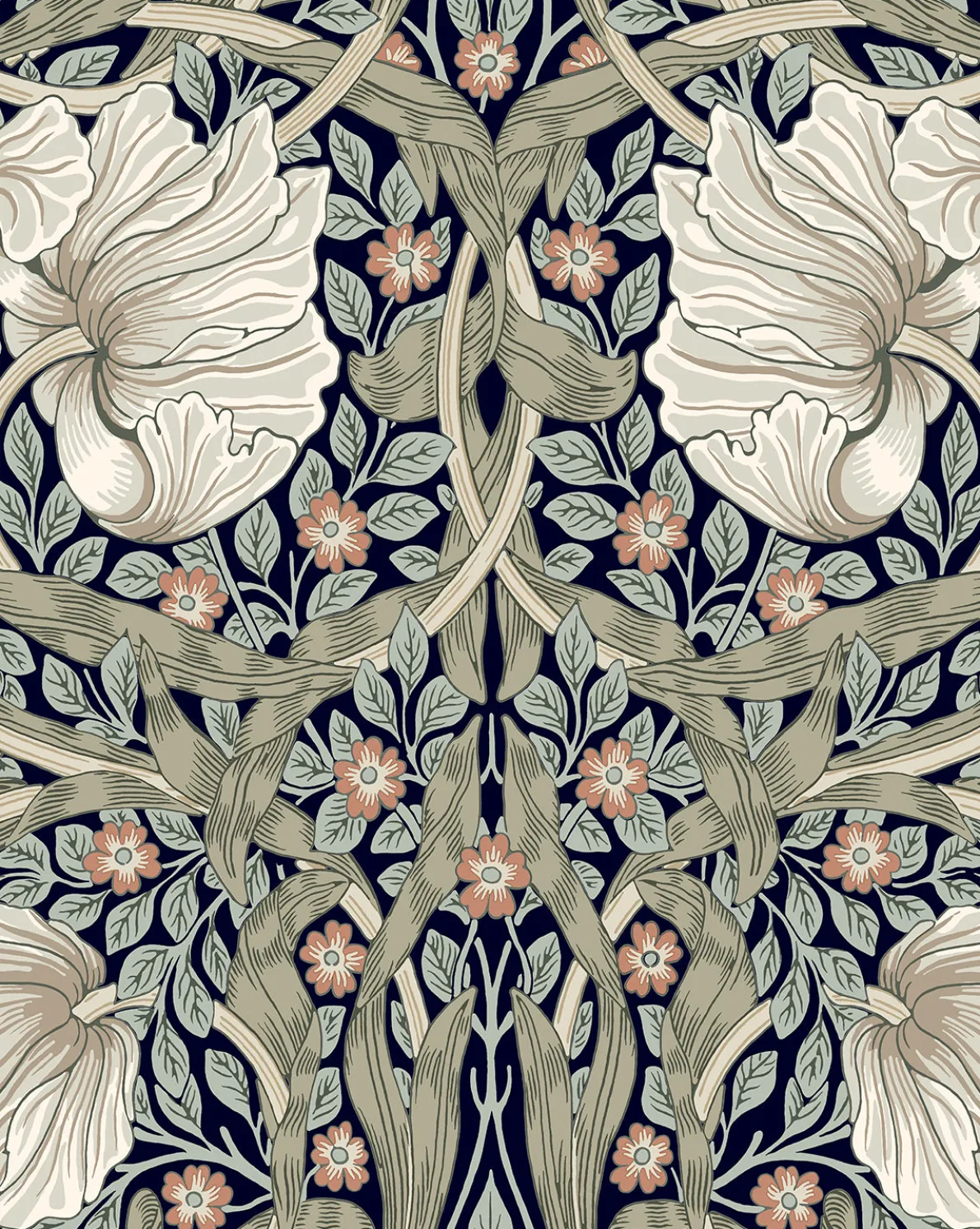 Morris & Co. x McGee & Co. Pimpernel Ink Wallpaper
