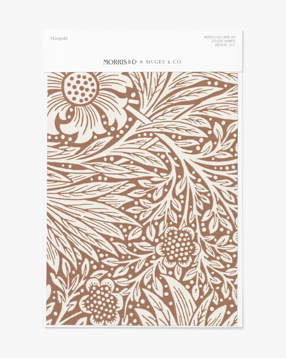 Morris & Co. x McGee & Co. Marigold Umber Wallpaper Swatch