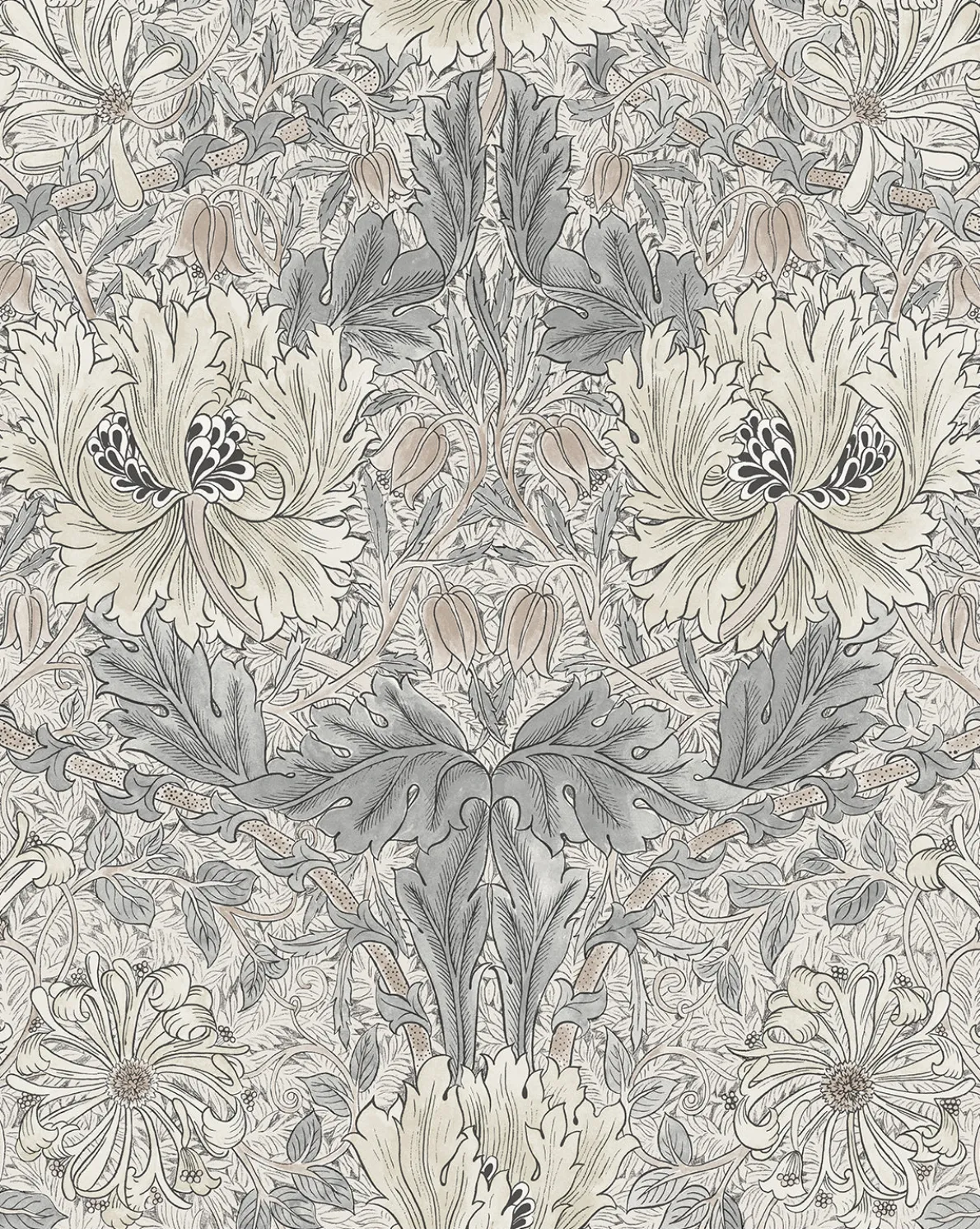 Morris & Co. x McGee & Co. Honeysuckle & Tulip Slate Blue Wallpaper