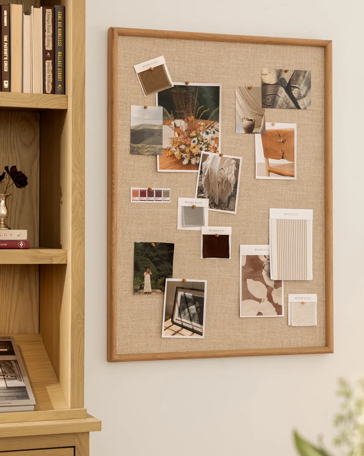 Oak & Linen Memo Board