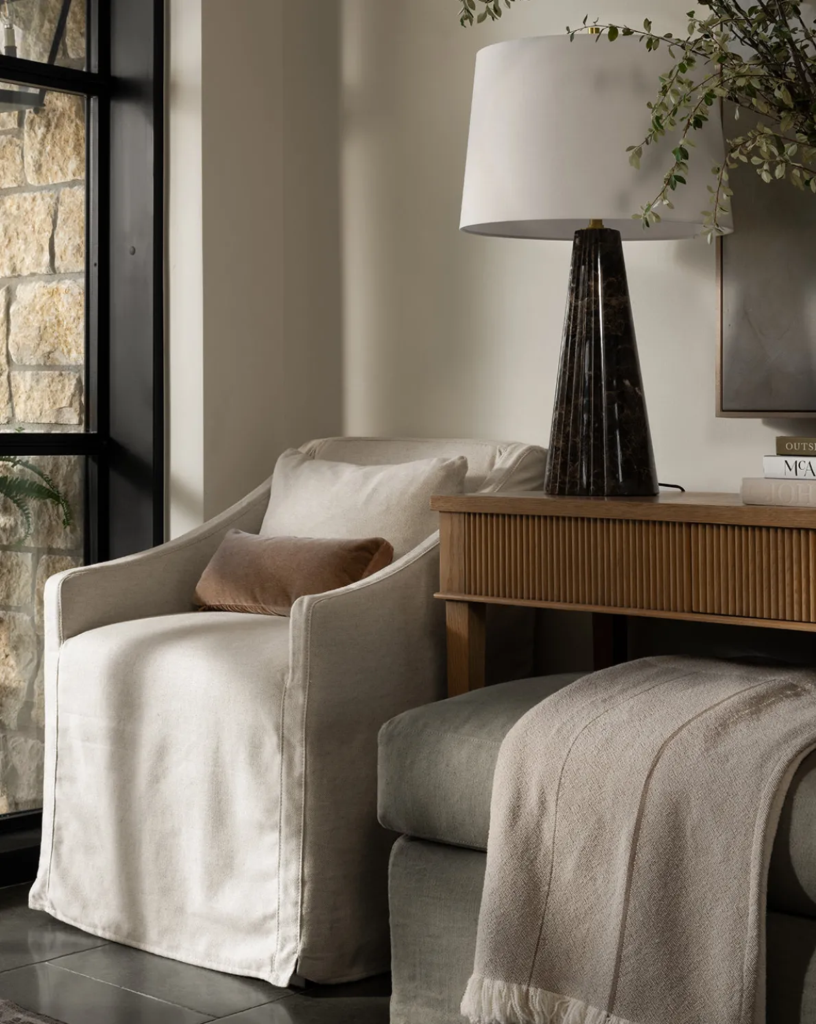 Olivier Slipcover Dining Arm Chair