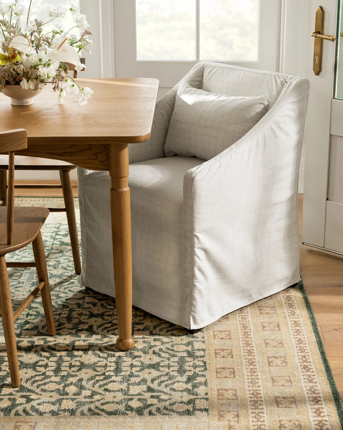 Olivier Slipcover Dining Arm Chair