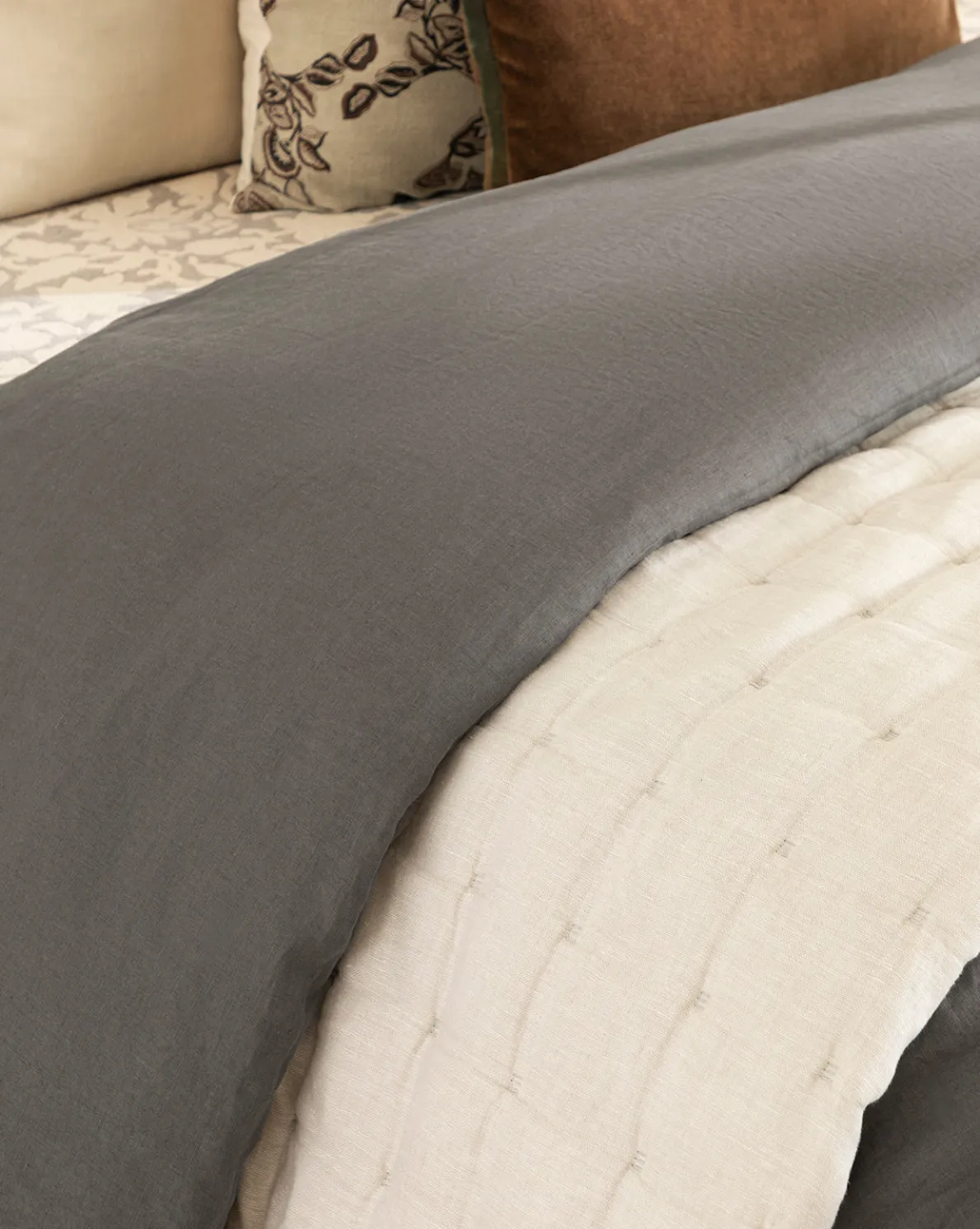 Penelope Gray Linen Duvet Cover