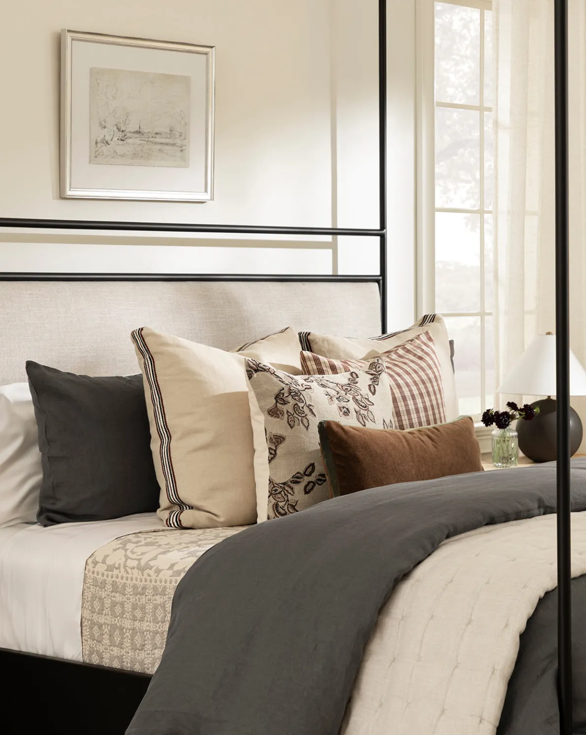 Penelope Gray Linen Duvet Cover