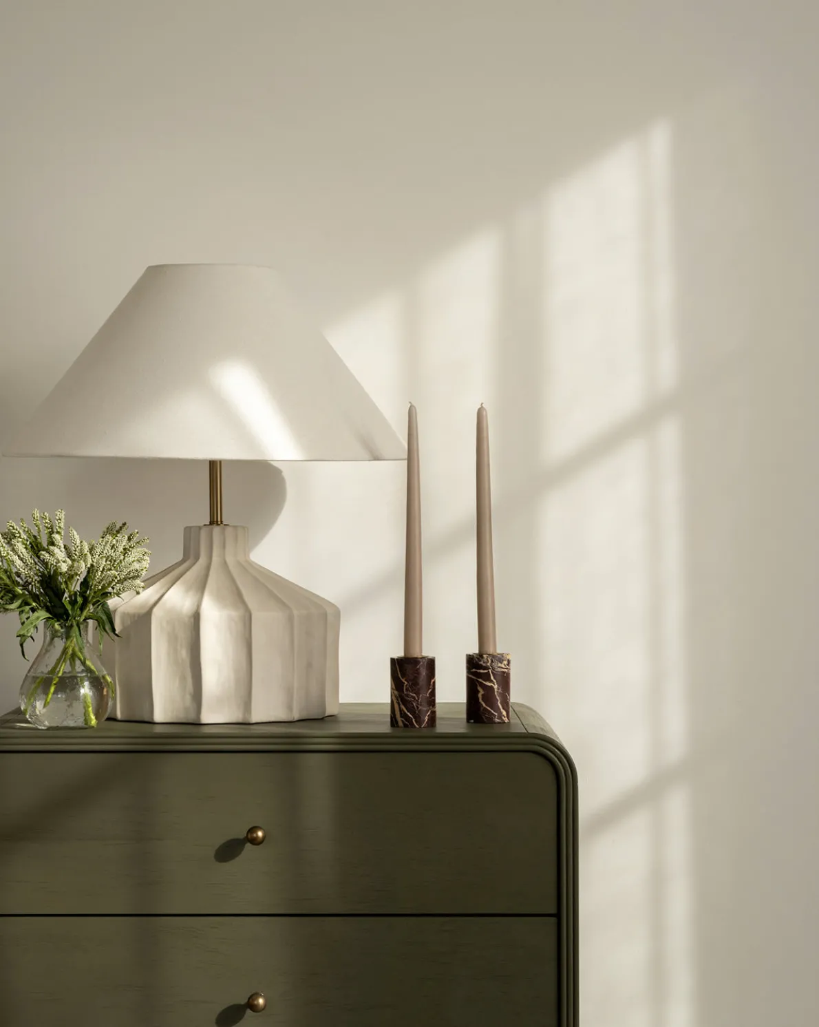 Perrin Marble Taper Holders (Set of 2)