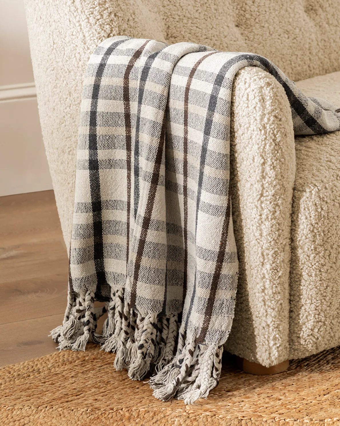 Plaid Tasseled Throw