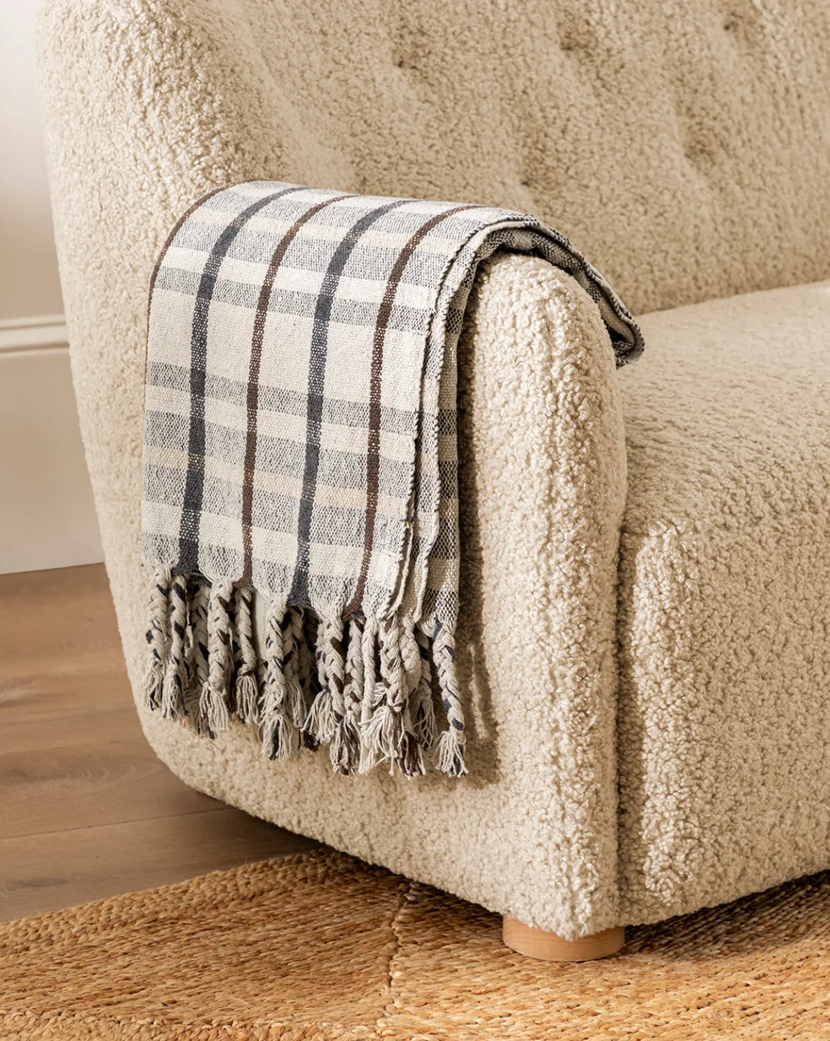 Plaid Tasseled Throw