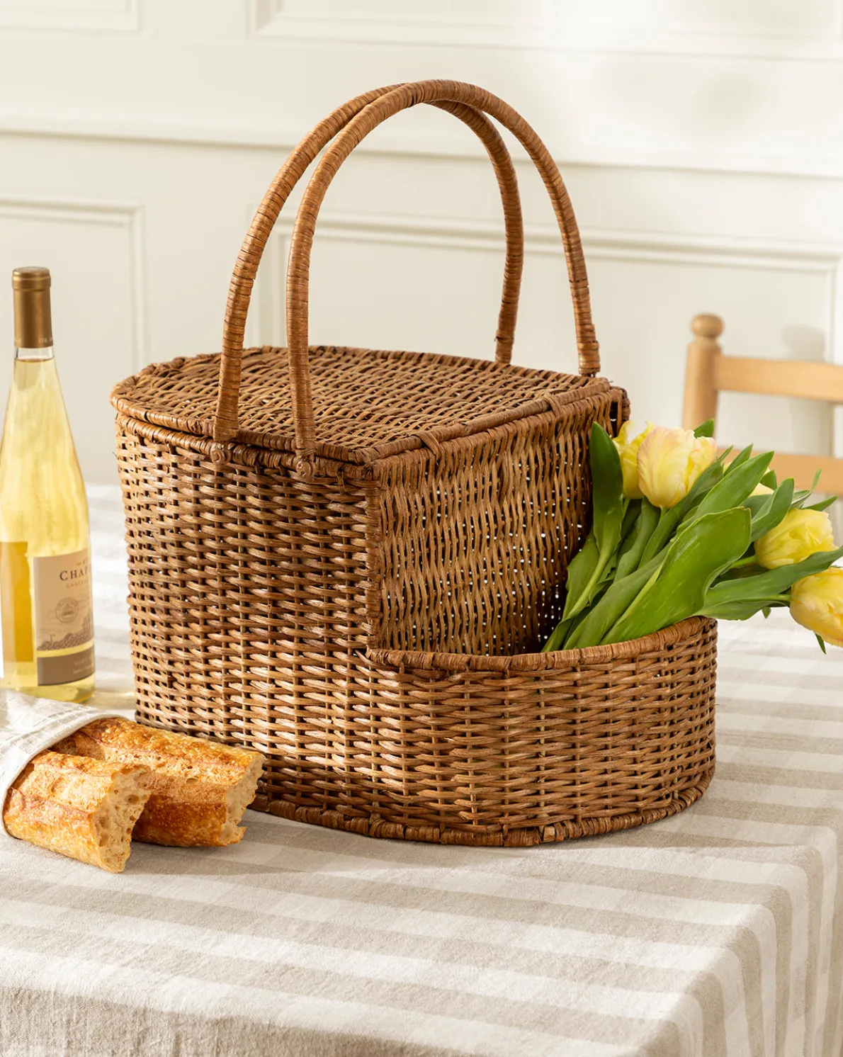 Rattan Wicker Picnic Basket