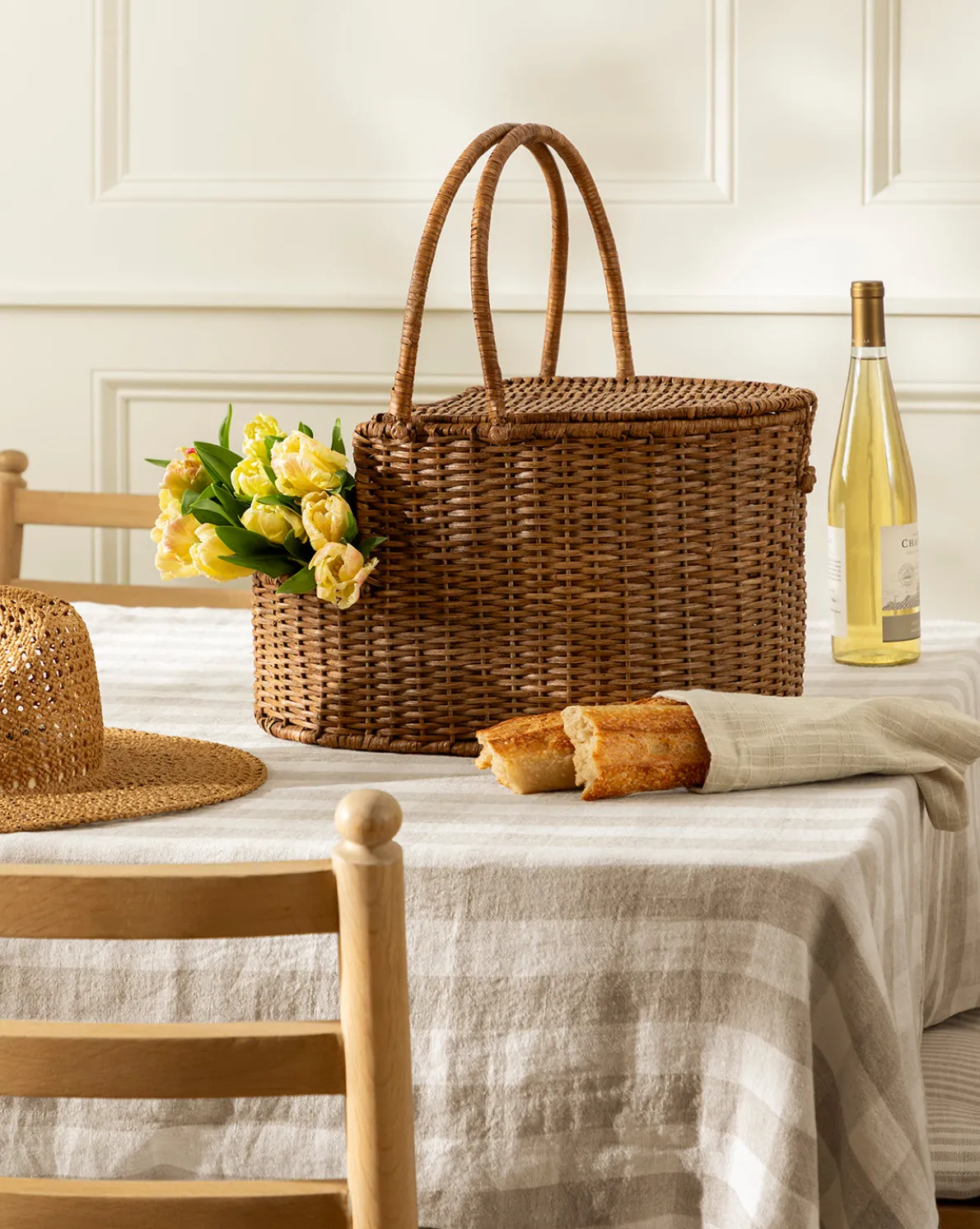 Rattan Wicker Picnic Basket