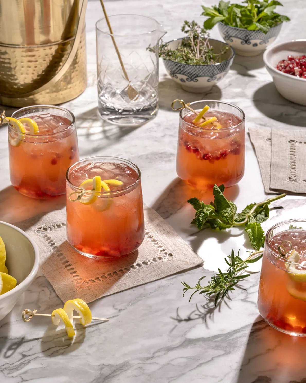 Ribbed Short Drinking Glasses (Set of 4)