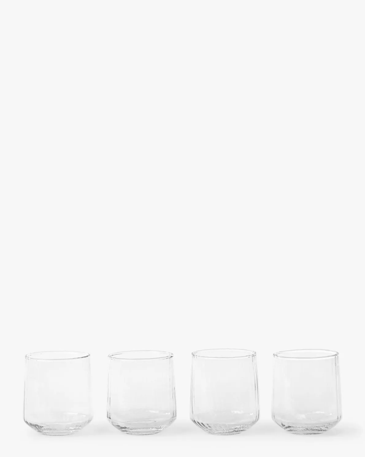 Ribbed Short Drinking Glasses (Set of 4)